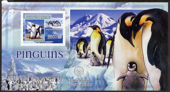 Guinea - Bissau 2007 Birds - Penguins large imperf s/sheet containing 1 value (Scout logo in background) unmounted mint, stamps on birds, stamps on scouts, stamps on penguins, stamps on polar
