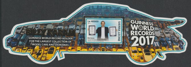 Sierra Leone 2017 Billy Karam large shaped deluxe sheet containing one value unmounted mint, stamps on models, stamps on cars, stamps on shaped