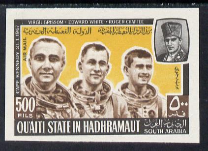 Aden - Qu'aiti 1967 US Astronauts 500f imperf unmounted mint, Mi 141B , stamps on personalities  space