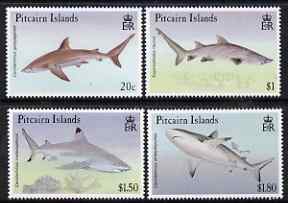 Pitcairn Islands 1992 Sharks perf set of 4 unmounted mint SG 414-7, stamps on sharks, stamps on fish