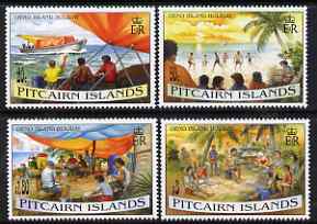 Pitcairn Islands 1995 Oeno Island Holiday perf set of 4 unmounted mint SG 474-77, stamps on tourism, stamps on ships, stamps on music