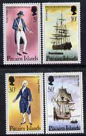 Pitcairn Islands 1976 USA Bicentenary perf set of 4 unmounted mint SG 167-70, stamps on ships, stamps on americana, stamps on 