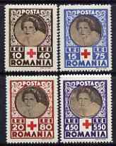Rumania 1945 Red Cross Relief Fund perf set of 4 unmounted mint SG 1643-46, stamps on red cross