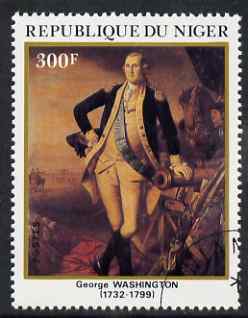 Niger Republic 1982 50th Birth Anniversary of George Washington 300f (from Celebrities Anniversaries set) superb cto used, SG 888, stamps on personalities, stamps on americana, stamps on usa presidents