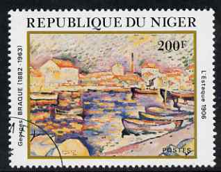 Niger Republic 1982 LEstaque by Georges Braque (Birth Centenary) 200f (from Celebrities Anniversaries set) superb cto used, SG 887, stamps on personalities, stamps on arts, stamps on braque