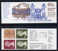 Great Britain 1987-88 MCC Bicentenary #3 (Lords Pavilion & Wrought Iron) 50p booklet complete with cyl nos (B21 B4 B30), SG FB41, stamps on sport, stamps on cricket, stamps on iron