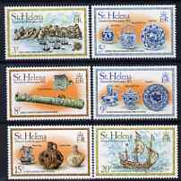St Helena 1978 Wreck of the Witte Leeuw perf set of 6 unmounted mint SG 341-45, stamps on ships, stamps on shipwrecks, stamps on pottery, stamps on antiques