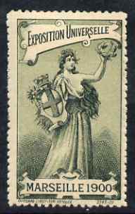 Cinderella - France 1900 International Exhibition, Marseille, perf label very fine with full gum, stamps on cinderella, stamps on exhibitions, stamps on 