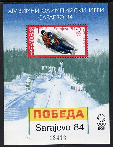 Bulgaria 1983 Winter Olympics m/sheet (2-man bob) unmounted mint Mi Bl 135, stamps on olympics    sport     bobsled