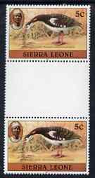 Sierra Leone 1983 Spur winged goose 5c (with 1983 imprint) unmounted mint gutterpair SG 763, stamps on birds, stamps on geese