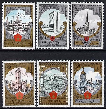 Russia 1980 'Olympics 1980 - Tourism' (8th issue) set of 6 unmounted mint, SG 4990-95 (Mi 4949-54)*, stamps on olympics, stamps on sport, stamps on tourism