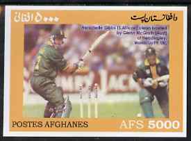 Afghanistan 1999 Cricket #7 imperf m/sheet (Herschelle Gibbs of S Africa & Glenn McGrath of Australia) unmounted mint, stamps on cricket, stamps on sport