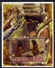 Malawi 2006 Discovery of Neanderthal Man perf m/sheet #1 with Scout Logo unmounted mint, stamps on scouts, stamps on dinosaurs, stamps on scouts