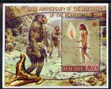 Malawi 2006 Discovery of Neanderthal Man perf m/sheet #2 with Scout Logo unmounted mint, stamps on , stamps on  stamps on scouts, stamps on  stamps on dinosaurs, stamps on  stamps on scouts