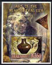 Malawi 2006 Art of the Neanderthal Period perf m/sheet #1 with Scout Logo unmounted mint, stamps on , stamps on scouts, stamps on dinosaurs, stamps on scouts, stamps on arts, stamps on pottery, stamps on 