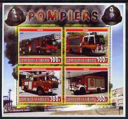 Djibouti 2006 Fire Engines #2 perf sheetlet containing 4 values unmounted mint, stamps on fire