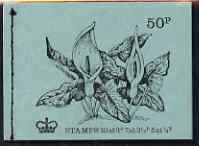 Great Britain 1971-72 British Flowers #6 - Lords & Ladies 50p booklet (May 1972) complete and fine, SG DT6, stamps on flowers