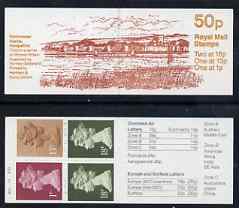 Great Britain 1986 Roman Britain No.3 (Porchester Castle) 50p booklet complete with cyl numbers, SG FB38, stamps on castles