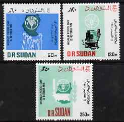 Sudan 1983 World Food Day perf set of 3 unmounted mint, SG 399-401, stamps on , stamps on  stamps on food, stamps on  stamps on cattle