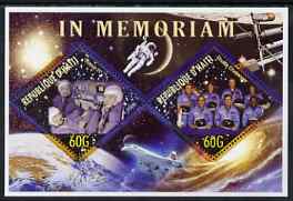Haiti 2006 In Memoriam (Soyuz & Challenger) perf sheetlet containing 2 diamond shaped values unmounted mint, stamps on space, stamps on shuttle, stamps on 