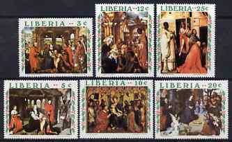 Liberia 1970 Christmas - Adoration of the Magi set of 6 unmounted mint SG 1043-48, stamps on christmas, stamps on arts, stamps on 