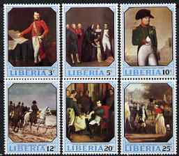 Liberia 1970 Napoleon Birth Bicentenary perf set of 6 unmounted mint SG 1034-39, stamps on history, stamps on personalities, stamps on arts, stamps on napoleon, stamps on horses  , stamps on dictators.