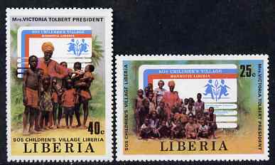 Liberia 1979 SOS Children's Village perf set of 2 unmounted mint SG 1440-41, stamps on children