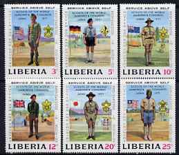 Liberia 1971 World Scout Jamboree perf set of 6 unmounted mint, SG 1074-79, stamps on scouts, stamps on uniforms, stamps on 