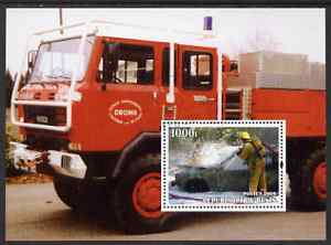 Benin 2004 Fire Engines #1 perf m/sheet fine cto used, stamps on fire