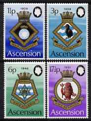 Ascension 1972 Royal Naval Crests - 4th series perf set of 4 unmounted mint, SG 154-7, stamps on ships, stamps on kiwi