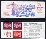 Great Britain 1979-80 London 1980 10p booklet complete including 'Mass of white dots on chin & dress' on 1p, R1/2, SG spec UMFB11c, stamps on 