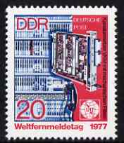 Germany - East 1977 World Telecommunication Day 20pf unmounted mint, SG E1935, stamps on , stamps on  stamps on communications, stamps on  stamps on computers