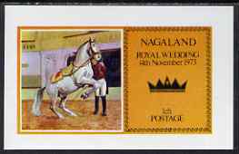 Nagaland 1973 Royal Wedding (Horses) imperf souvenir sheet unmounted mint, stamps on royalty, stamps on anne & mark, stamps on horses    