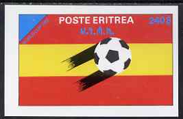 Eritrea 1982 Football World Cup imperf deluxe sheet ($240) unmounted mint, stamps on football, stamps on sport
