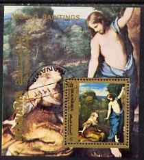 Manama 1972 Noli Me Tangere by Correggio perf m/sheet fine cto used, Mi BL 187A, stamps on arts, stamps on religion