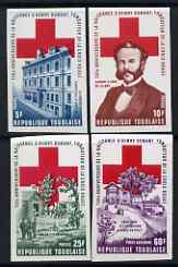 Togo 1978 Birth Anniversary of Henri Dunant (Red Cross) imperf set of 4 from limited printing, unmounted mint as SG 1309-12, stamps on red cross, stamps on personalities