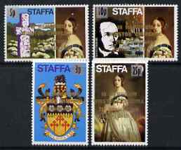 Staffa 1972 def set of 4 surcharged & optd in gold for Churchill Memorial, set of 4, unmounted mint, stamps on churchill, stamps on personalities
