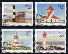 South Africa 1988 Lighthouses set of 4 fine used with special cancel, SG 649-52, stamps on lighthouses