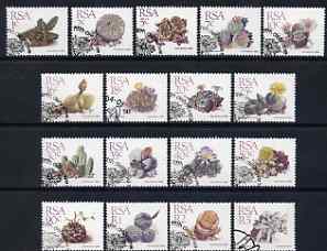 South Africa 1988 Succulents perf set of 17 values (ex 21c) fine used with special cancel, SG 654-68a, stamps on plants, stamps on flowers