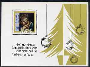 Brazil 1969 Christmas (Madonna & Child) imperf m/sheet unmounted mint, SG MS1280, stamps on arts, stamps on religion, stamps on christmas