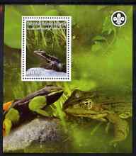 Palestine (PNA) 2007 Frogs & Toads perf m/sheet with Scout Logo, unmounted mint. Note this item is privately produced and is offered purely on its thematic appeal, stamps on scouts, stamps on frogs, stamps on amphibians