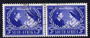 South Africa 1948 KG6 Royal Silver Wedding bi-lingual horizontal pair fine used, SG 125, stamps on royalty, stamps on silver wedding, stamps on  kg6 , stamps on 
