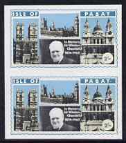 Pabay 1968 Churchill 2s imperf pair unmounted mint, stamps on churchill, stamps on constitutions, stamps on personalities, stamps on london