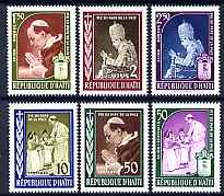 Haiti 1959 Pope Pius XII Commemoration perf set of 6 unmounted mint, SG 622-7, stamps on personalities, stamps on religion, stamps on popes, stamps on pope