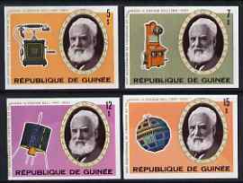 Guinea - Conakry 1976 Telephone Centenary imperf set of 4 unmounted mint, as SG 907-10, stamps on communications, stamps on science, stamps on space, stamps on telephones, stamps on scots, stamps on scotland