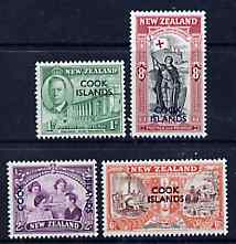 Cook Islands 1946 KG6 Peace set of 4 unmounted mint, SG 146-49, stamps on peace, stamps on  ww2 , stamps on  kg6 , stamps on farming, stamps on arms, stamps on heraldry