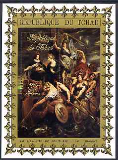 Chad 19?? La Majorite de Louis XIII 400f perf m/sheet by Rubens unmounted mint, stamps on arts, stamps on rubens, stamps on  nudes, stamps on ships