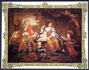 Chad 19?? Le Grand Dauphin et sa Famille 100f perf m/sheet by Pierre Mignard unmounted mint, stamps on arts, stamps on mignard, stamps on 