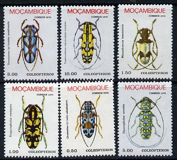 Mozambique 1978 Beetles set of 6 unmounted mint SG 699-704, stamps on insects