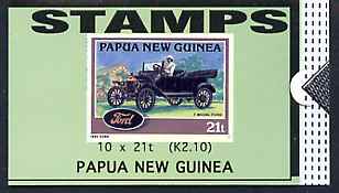 Papua New Guinea 1994 Historic Cars 2K10 booklet containing 10 x 21t stamps (Ford Model T) unused SG SB10, stamps on cars, stamps on ford